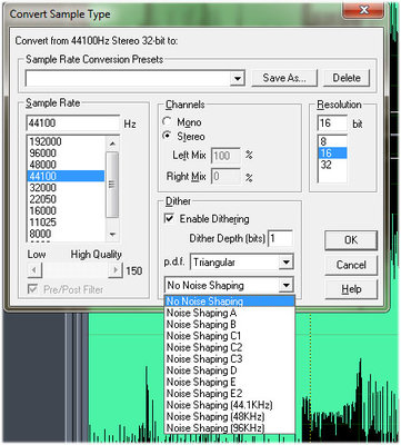 Noise shaping